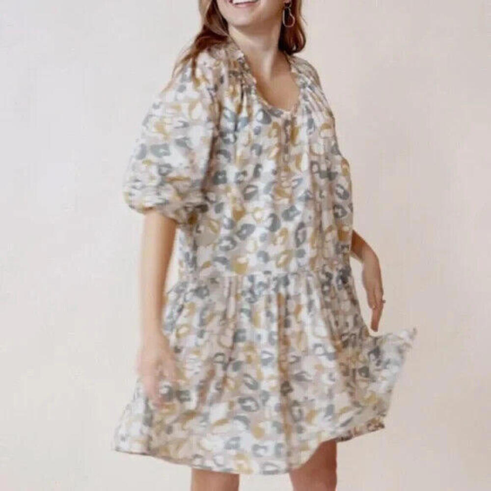 ABLE Hannah Raglan Flounce Floral 100% Cotton Dress   NWT $150 msrp - Picture 2 of 9
